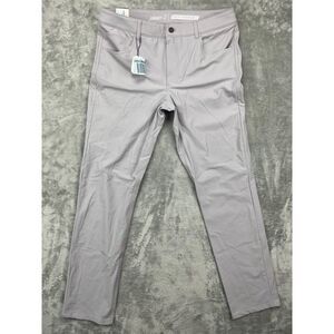 NWT Johnnie-O Men's Prep-Formance Pants 35X32 5-Pocket Light Gray Comfort